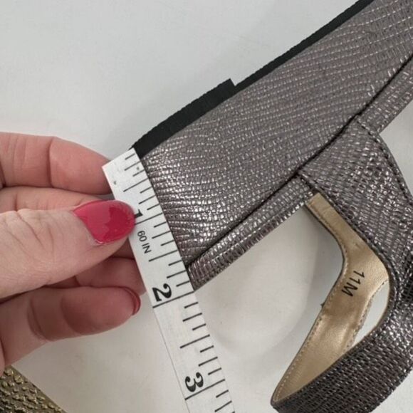 NWOB David Tate Admire Women's Peep Toe Dressy Wedge Sandals Pewter Size 11 - Picture 9 of 9